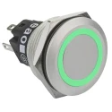 EAO Illuminated Push Button Switch Panel Mount Momentary SPDT Green LED IP65 IP67 22.3 mm Cutout 240V AC 250V AC 82-6551.1136