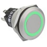 EAO Illuminated Push Button Switch Panel Mount Momentary SPDT Green LED IP65 IP67 22.3 mm Cutout 240V AC 250V AC 82-6551.1136