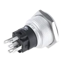 EAO Illuminated Push Button Switch Panel Mount Momentary SPDT Green LED IP65 IP67 22.3 mm Cutout 240V AC 250V AC 82-6551.1136