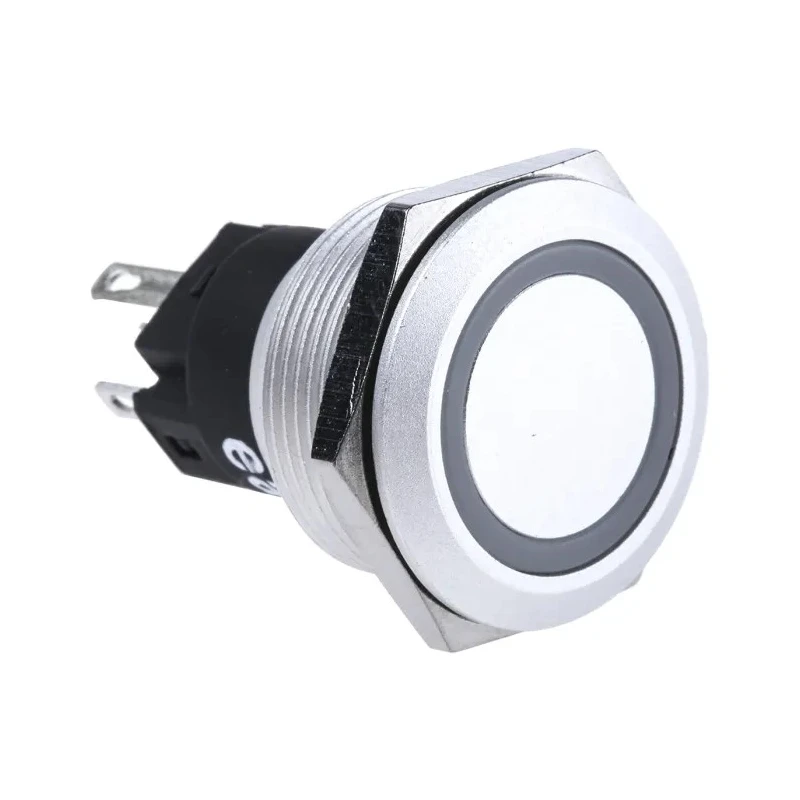 EAO Illuminated Push Button Switch Panel Mount SPDT Red LED 22.3 mm Cutout IP65 IP67 240 V 250 V 82-6551.1116