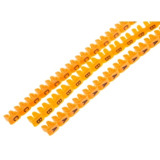 RS PRO Clip-On Cable Marker Yellow Polyamide 66 Pre-printed A to M Black 812-1240