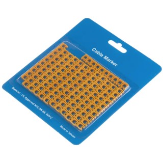 RS PRO Clip-On Cable Marker Yellow Pre-printed A to M Black 7.7mm Width Polyamide 66 812-1234