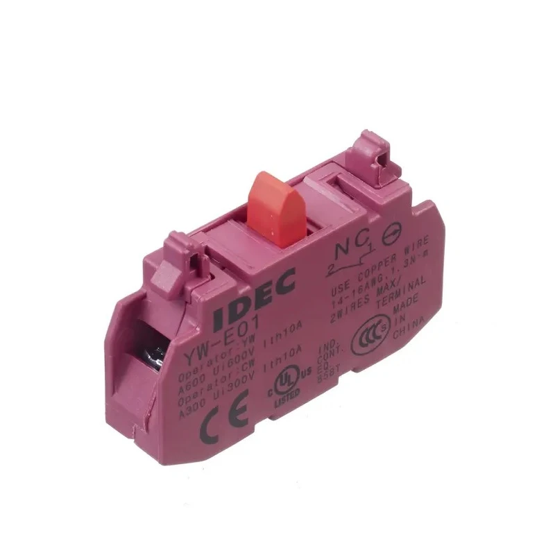 Idec CW Series Contact Block 120V Screw Terminal 10A 1 NC LED Included YW-E01