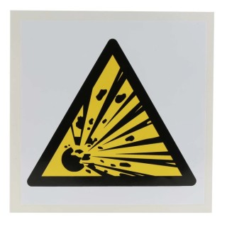 RS PRO Hazard Warning Sign Label Self-Adhesive Vinyl 100mm x 100mm ISO 7010 813-4432