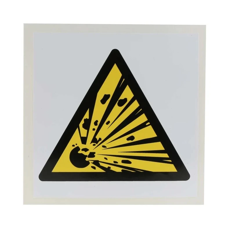 RS PRO Hazard Warning Sign Label Self-Adhesive Vinyl 100mm x 100mm ISO 7010 813-4432