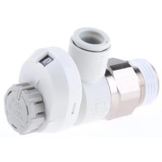 SMC AS Series Elbow Type Speed Controller, Inlet Male Threaded R Tube, Max Operating Pressure 1 MPa AS3201FS-03-08S