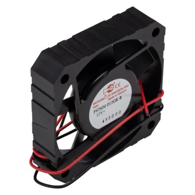 Micronel Axial Fan 12V DC, 22 m³/h Air Flow, 1.08 W Power, 90 mA Max, 62 mm Frame Size F62MM-9