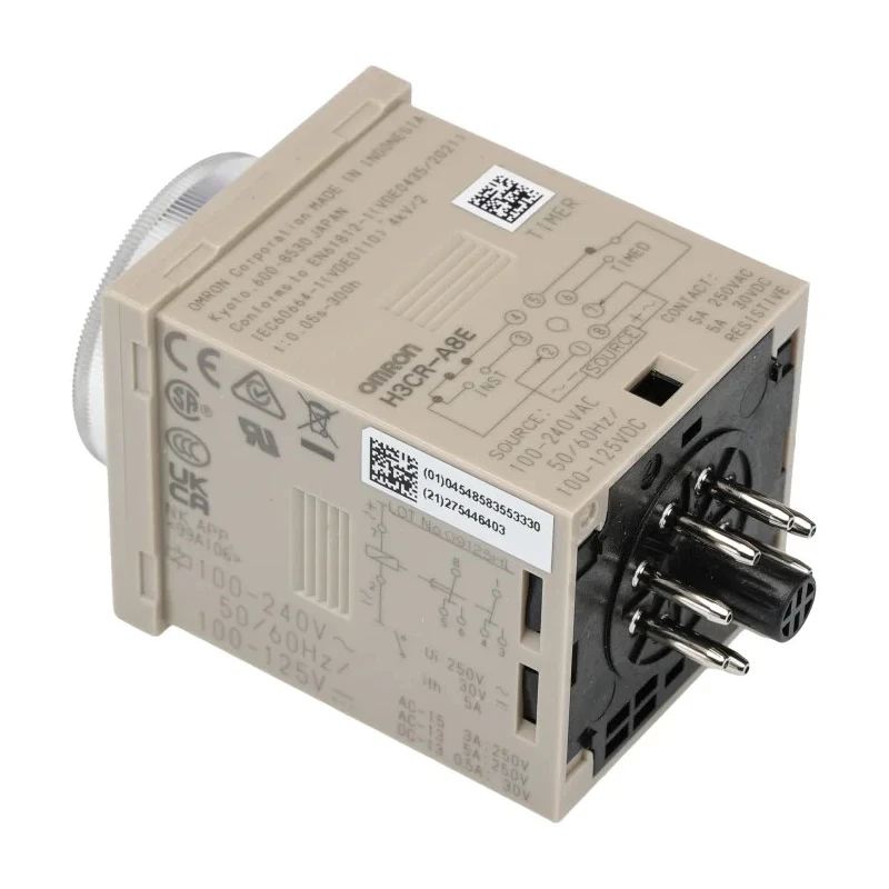 Omron H3CR Series Multifunction DIN Rail Timer Relay 12 V DC 240 V AC 0.05 to 300 h H3CR-A8E AC100-240/DC100-125