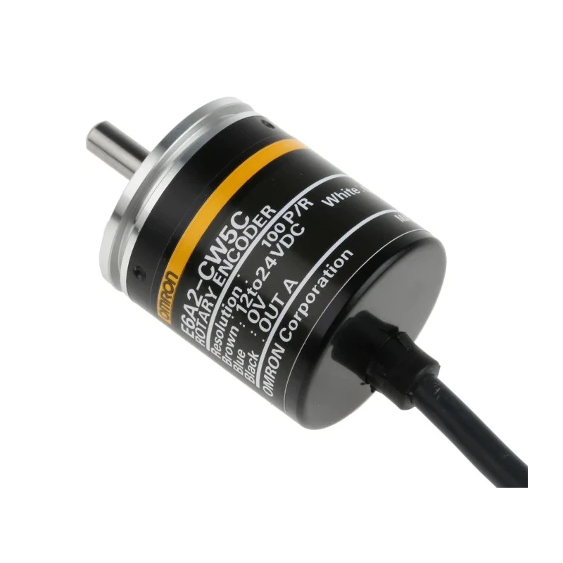 Omron Incremental Encoder 24V DC 100 PPR NPN Open Collector Signal Solid Shaft 4 mm E6A2-CW5C 100P/R 2M