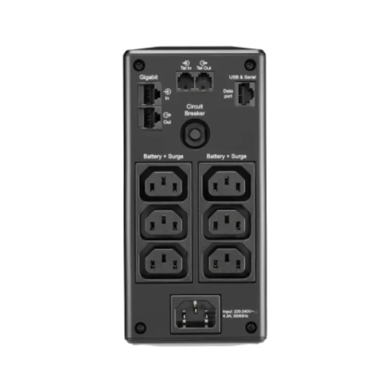 APC Back-UPS BR 650 VA Line Interactive UPS Inverter 230V Input, 390 W Power, 6 Outlets BR650MI