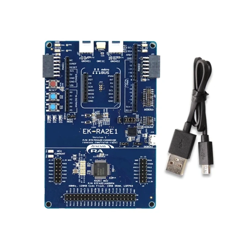 Renesas Electronics EK- RA2E1 MCU Group Evaluation Kit 32 Bit MCU Evaluation Board RTK7EKA2E1S00001BE