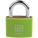 RS PRO Key Brass Padlock, 6 mm Shackle Diameter, 28 mm Shackle Length, 43 mm Width, Brass Material 827-4397