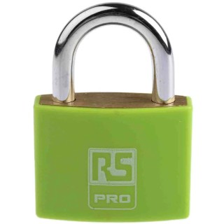 RS PRO Key Brass Padlock, 6 mm Shackle Diameter, 28 mm Shackle Length, 43 mm Width, Brass Material 827-4397
