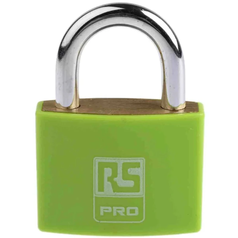 RS PRO Key Brass Padlock, 6 mm Shackle Diameter, 28 mm Shackle Length, 43 mm Width, Brass Material 827-4397