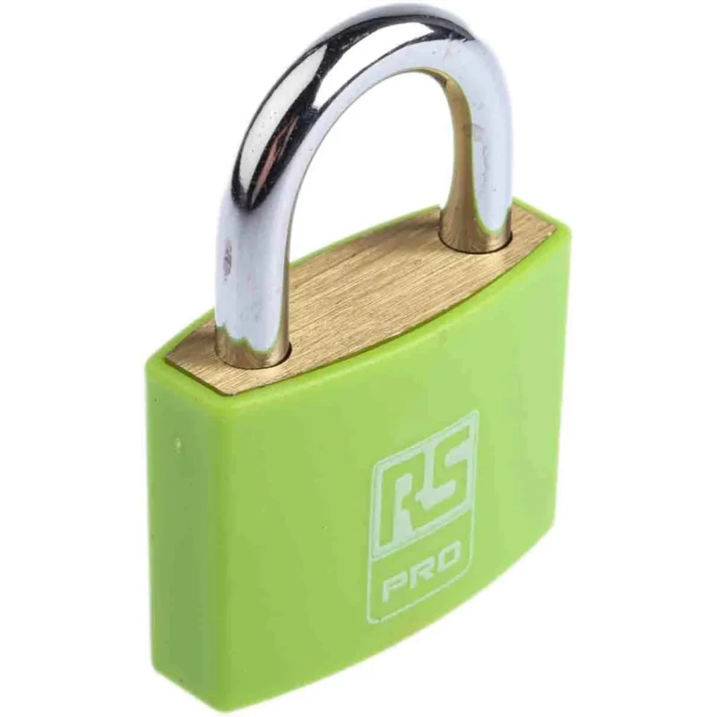 RS PRO Key Brass Padlock, 6 mm Shackle Diameter, 28 mm Shackle Length, 43 mm Width, Brass Material 827-4397