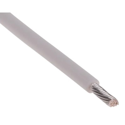 RS PRO White 0.6 mm² 20 AWG Hook Up Wire, 19/0.2 mm Core Strands, 100 m Length, Silver Plated Copper Conductor 841-7447