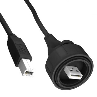 Bulgin Buccaneer Sealed USB Cable Male USB Type A to Male USB B 3 m 30V USB 2.0 PX0840/A/3M00