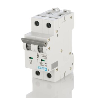 Europa Miniature Circuit Breaker 2-Pole 4A Type C 400V AC 10kA Breaking Capacity EUC2P