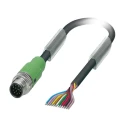 Phoenix Contact Sensor Actuator Cable Male 12 Way M12 to Unterminated, 3 m Length, PVC Jacket 1554788