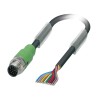 Phoenix Contact Sensor Actuator Cable Male 12 Way M12 to Unterminated, 3 m Length, PVC Jacket 1554788