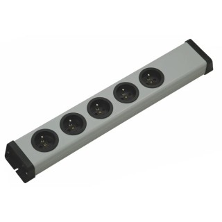 Bodo Ehmann 5 Gang 16A 250V Trailing Socket Type E, Cordless, Grey Black 0200X02052300