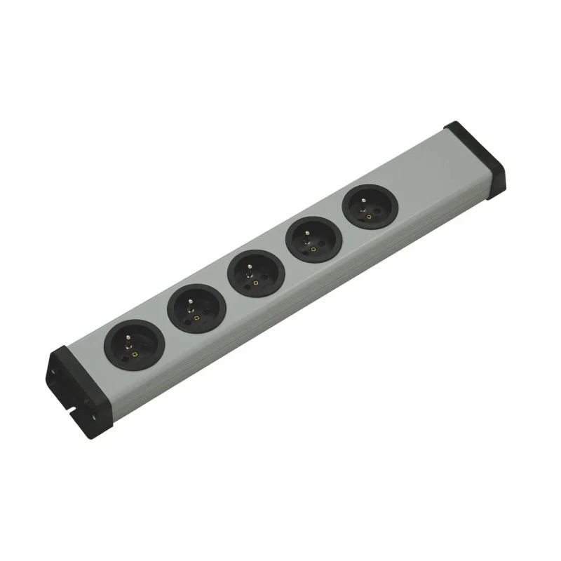 Bodo Ehmann 5 Gang 16A 250V Trailing Socket Type E, Cordless, Grey Black 0200X02052300