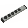 Bodo Ehmann 5 Gang 16A 250V Trailing Socket Type E, Cordless, Grey Black 0200X02052300