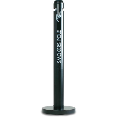 Rubbermaid Commercial Products Black Aluminium Standing Cigarette Bin 1.08m Height x 324mm Width FGR1BK