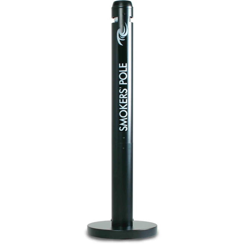 Rubbermaid Commercial Products Black Aluminium Standing Cigarette Bin 1.08m Height x 324mm Width FGR1BK
