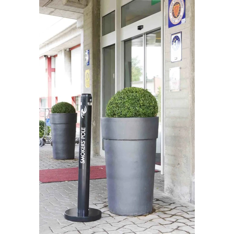 Rubbermaid Commercial Products Black Aluminium Standing Cigarette Bin 1.08m Height x 324mm Width FGR1BK