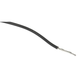 RS PRO Black 0.13 mm² 26 AWG Stranded Tinned Copper Hook Up Wire, 7x0.16 mm Core Strands, 100 m, Polyethylene 872-5136