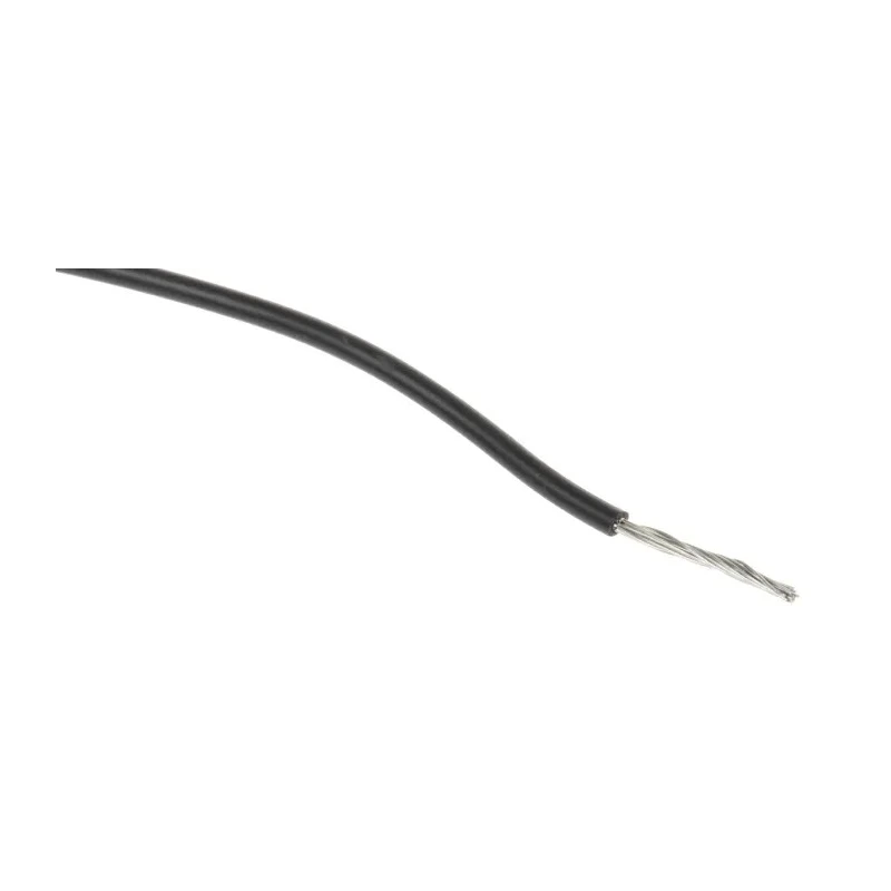 RS PRO Black 0.13 mm² 26 AWG Stranded Tinned Copper Hook Up Wire, 7x0.16 mm Core Strands, 100 m, Polyethylene 872-5136