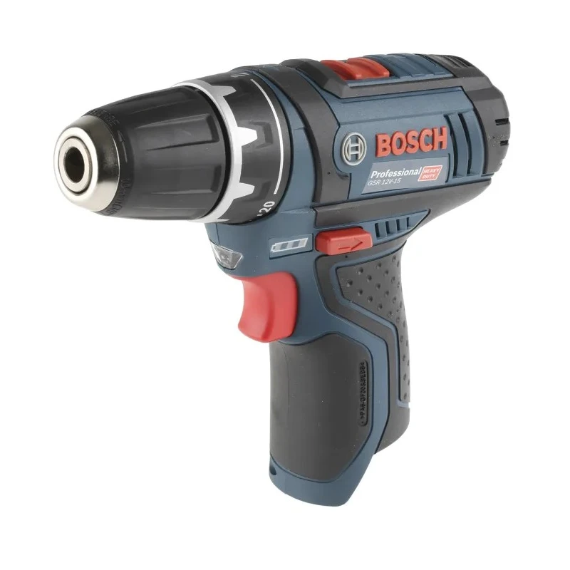 Bosch GSR Series Keyless Cordless Drill Driver 12 V Brushed Motor 10 mm Chuck 30 Nm Torque 0/400/1300 RPM 0601868101