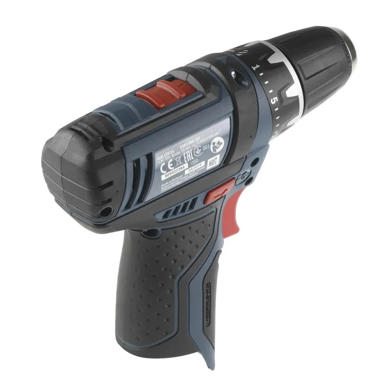 Bosch GSR Series Keyless Cordless Drill Driver 12 V Brushed Motor 10 mm Chuck 30 Nm Torque 0/400/1300 RPM 0601868101