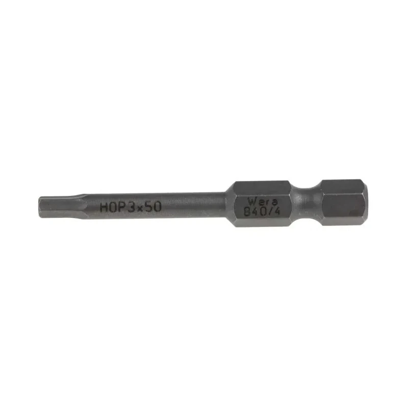 Wera Hex Screwdriver Bit 1/4 in Drive, 3 mm Hex Head, 50 mm Overall Length 05059605001