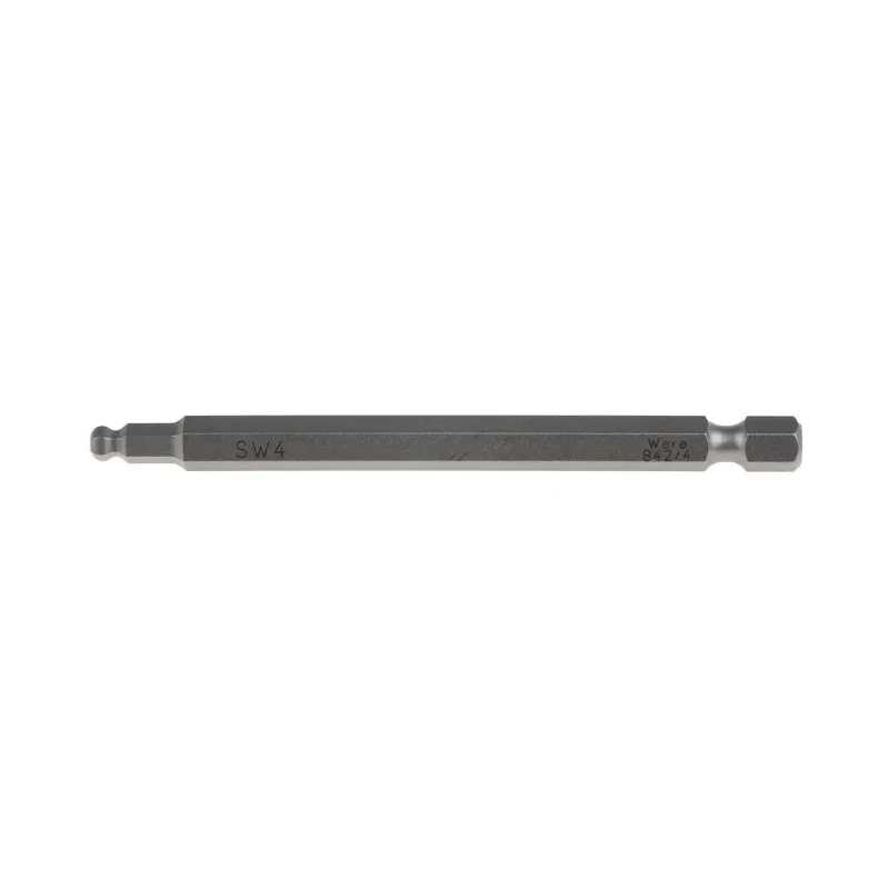 Wera Hex Ball End Screwdriver Bit 6.35 mm Drive, 4 mm Tip, 89 mm Overall 05059681001