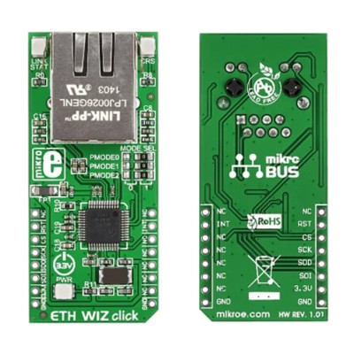 MikroElektronika ETH Wiz Click W5500 Evaluation Kit for mikroBUS Socket 80 MHz MIKROE-1718