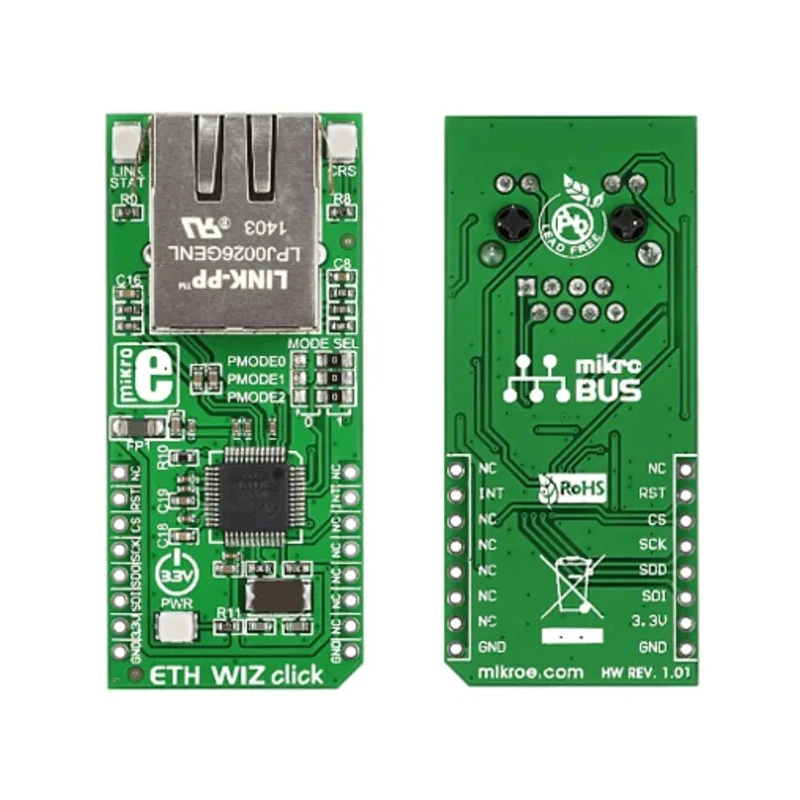 MikroElektronika ETH Wiz Click W5500 Evaluation Kit for mikroBUS Socket 80 MHz MIKROE-1718