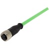 HARTING Female 4 Way M12 to Unterminated Free End Sensor Actuator Cable 250V Polyurethane Jacket Green 1m 21349300477010