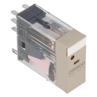 Omron Non-Latching Power Relay 48V AC Coil, DPDT Contact Configuration, 5A Switching Current G2R-2-SN 48VAC