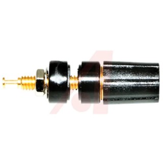 Mueller Electric Black 15A Binding Post with Brass Contacts Gold Plated 2500V AC 9.53mm Hole Diameter BU-P3750-0
