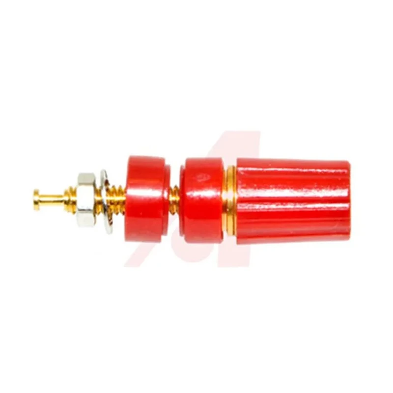 Mueller Electric Red 15A Binding Post with Brass Contacts and Gold Plated, 9.53 mm Hole Diameter BU-P3750-2