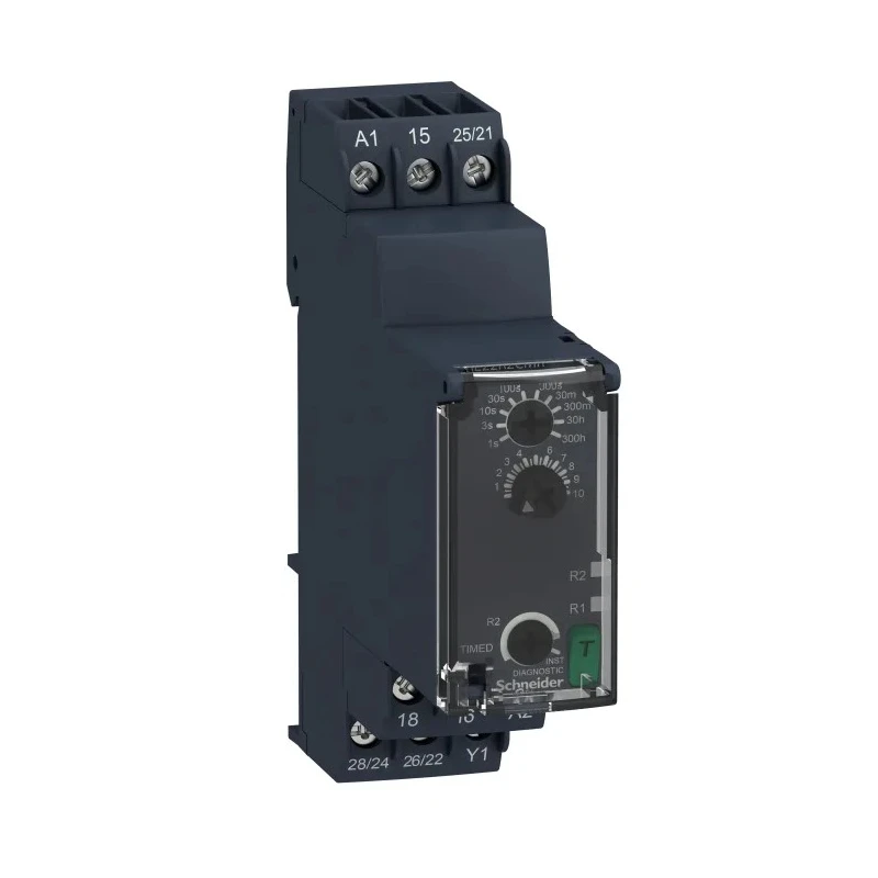 Schneider Electric Harmony Time Series DIN Rail Timer Relay, 2-Contact, 240 V dc 24V ac, 240 V ac, 0.05 → 1 s RE22R2CMR