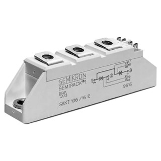 Semikron Danfoss Diode/Thyristor Module SCR 1600 V, 70 A, 150 mA, 9 kA, 1.6 V SKKH 72/16 E