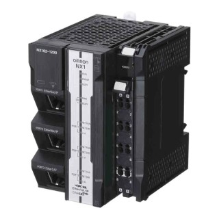 Omron NX102 Series PLC CPU with Servo Drives and Encoder Input, DIN Rail Mount, 5MB Program Capacity 