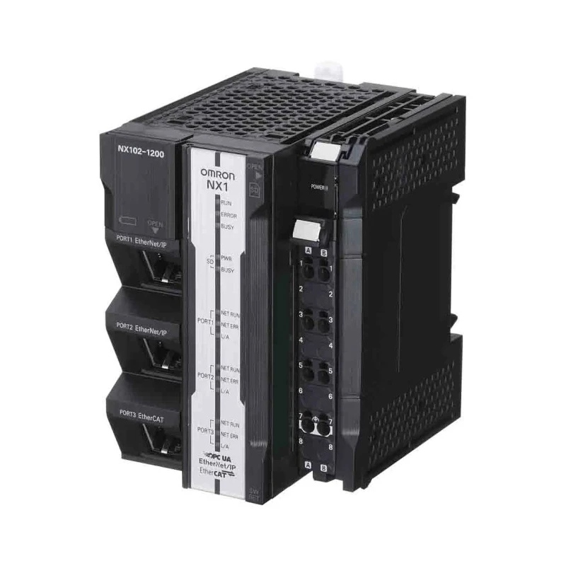 Omron NX102 Series PLC CPU with Servo Drives and Encoder Input, DIN Rail Mount, 5MB Program Capacity 