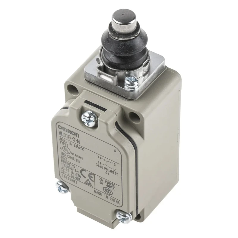 Omron WLD18 Series Plunger Limit Switch, SPST Contact Configuration, IP67 Aluminium Housing, 125V AC, 10A WLD18-G-N