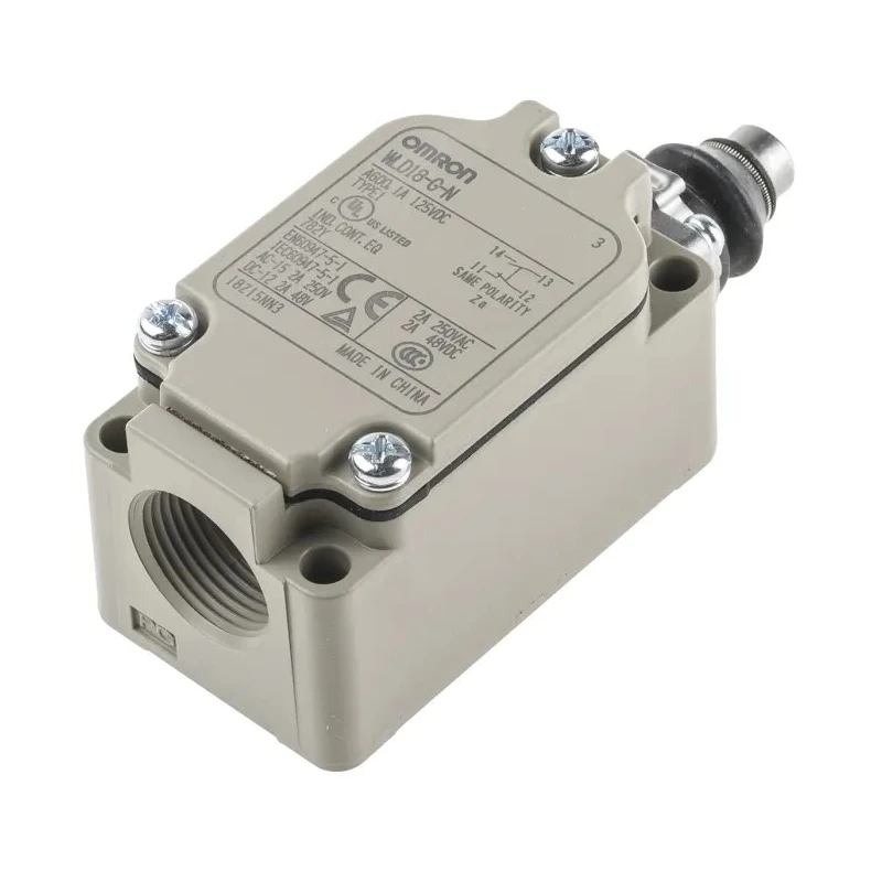 Omron WLD18 Series Plunger Limit Switch, SPST Contact Configuration, IP67 Aluminium Housing, 125V AC, 10A WLD18-G-N