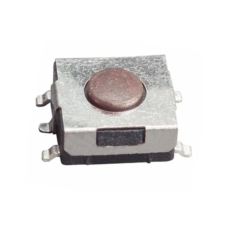 TE Connectivity Brown Tactile Switch Round 0.27 mm SPST 50mA 24 V dc PCB Mount 1-1437565-8