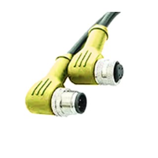 Brad from Molex Female 3 Way Right Angle to Male 3 Way M8 Sensor Actuator Cable, 1 m 1200878502